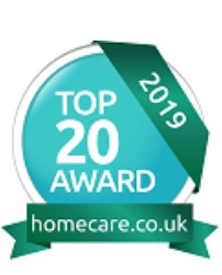 2019 Top 20 award by homecare.co.uk