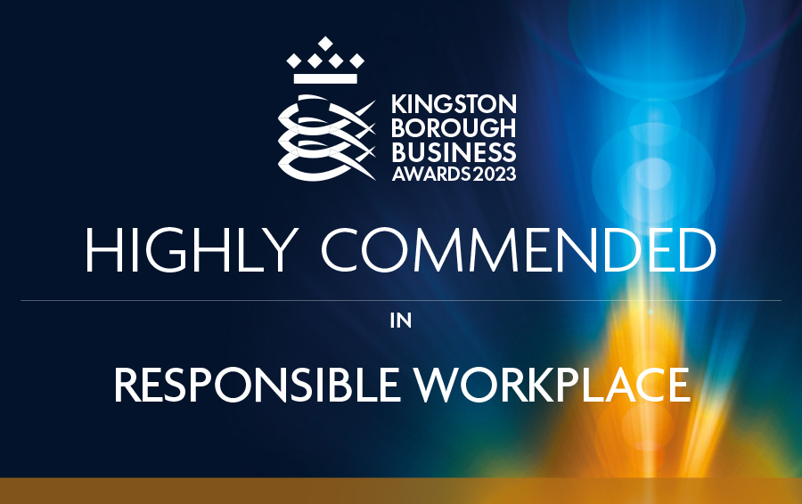 Kingston Borough Business Awards 2023 Highly Recommended in responsible workplace 