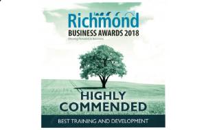 2018 Richmond Business awards highly recommended for best training and development,
