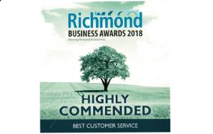 Richmond Business Awards 2018 highly recommended for best customer service