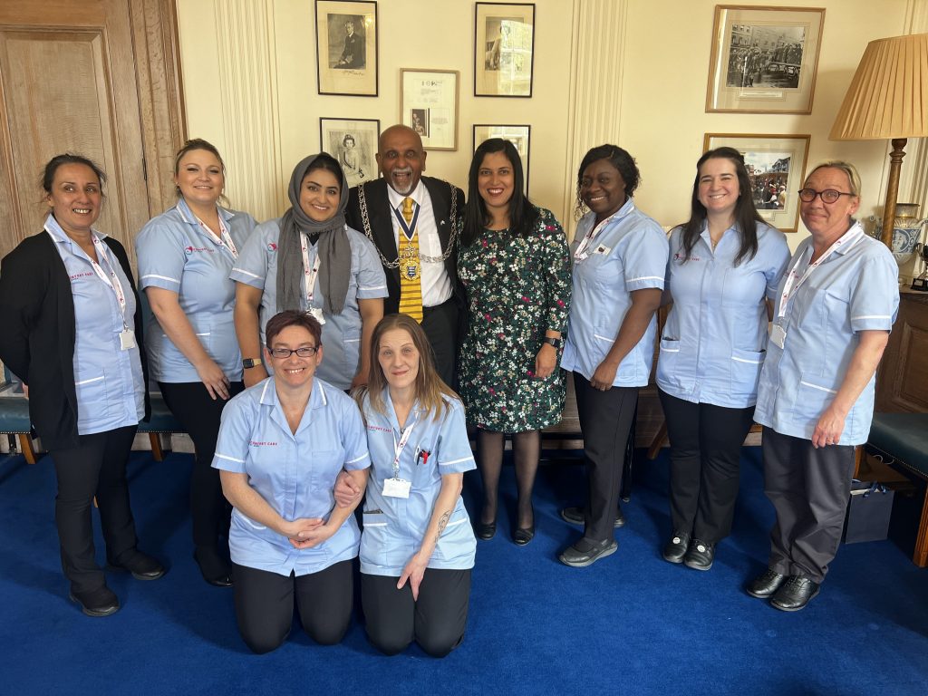 Comfort Care at Home team with The Major of London Borough Kingston